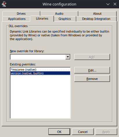 Library Override Wine