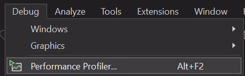 Performance Profiler Menu